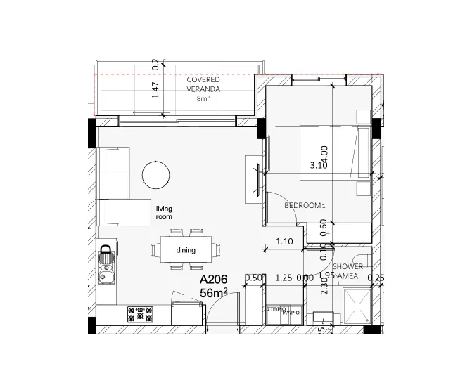 Apartments 3 — 64,00 m²