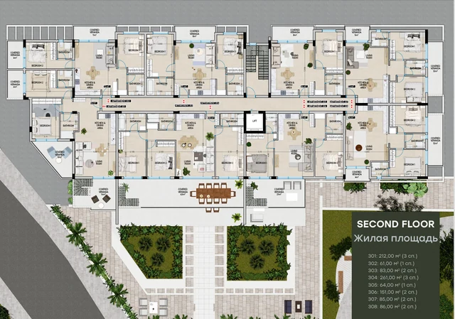 Park Residences — Другий поверх: Детальний план поверху